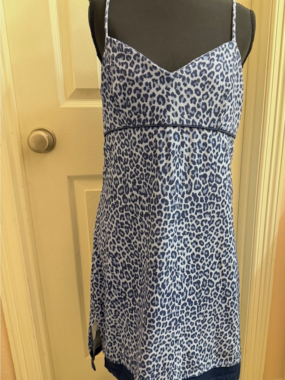 Rampage Blue Leopard Print Slip Dress